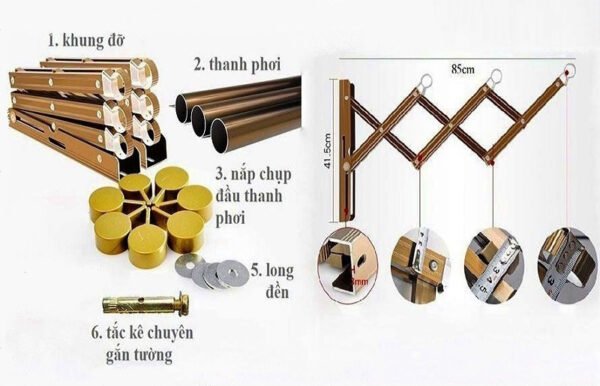 Giàn phơi gắn tường Hòa phát K-009 - Hình ảnh 3